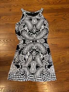 Black & White Paisley Halter Dress style and co size small